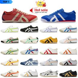 Chaussures designer Tiger Mexico 66 Sneakers Onitsukass Chaussures décontractées Mentes Low Femme Blanc blanc argent bleu jaune beige Red Latex combinaison Sole intérieure OG TRAINS SPORTS