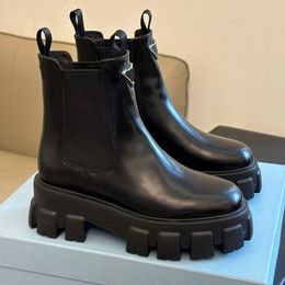 Designer schoenen topkwaliteit laarzen mode martin ontwerper laarzen dames schoenen schoenen enkel laars zwarte driehoek decoratie echt lederen gevecht chelsea boot ada dames