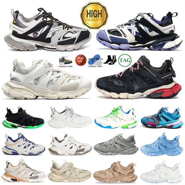 Chaussures de créateurs Track3.0 Tri-White Black Tess Goma Cuir Entraînement Baskets à plate-forme imprimée en nylon pour hommes et femmes Chaussures de course de sports de loisirs en plein air