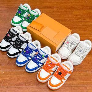 Designer Schoenen TRAINER MAXI Sneakers Luxe Lederen Lage Top Vintage Canvas Lace up Sneaker Mannen Vrouwen Sport Trainers DIY Schoenen