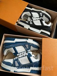 Chaussures de créateurs Baskets Sneaker Cuir de veau Abloh Superpositions Chaussures de plate-forme en relief Blanc Noir Bleu Ciel Vert Denim Rose Luxurys Hommes Femmes Baskets