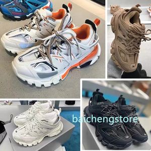 Chaussures de créateurs Triple S 3 Track 3.0 Hommes Femmes Casual Chaussures Paris Triple Blanc Noir Rose Gris Beige Baskets Tess S. Gomma Cuir Nylon Baskets Plate-Forme Imprimée L5