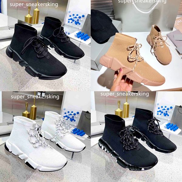 Zapatos de diseñador Zapatillas Triple s Hombres Mujeres Zapatillas para correr de velocidad Zapatos de plataforma de punto Zapatillas con cordones