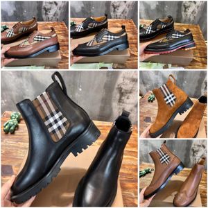 Chaussures de créateur Vintage Check Panel en cuir Derby chaussures de luxe hommes affaires loisirs détail cuir Chelsea bottes mode chaussures de haute qualité taille 39-46