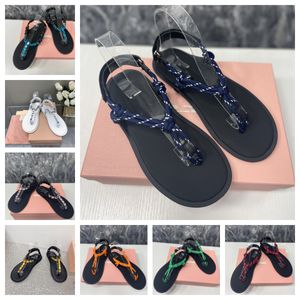 zapatos de diseñador sandalias wen zapatillas de fondo plano chanclas sandalias de diamantes Sandalias de cuerda gruesa Sandalias planas de playa suela negra zapatos minimalistas zapatos de mujer de ocio