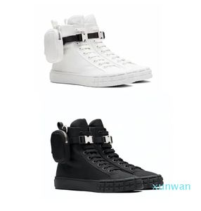 Chaussures de créateurs Wheel Re-Nylon Baskets montantes pour hommes Femmes Bottes de combat avec sac Blanc Noir Chaussures de plate-forme en tissu plat avec boîte