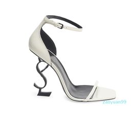 Designer schoenen vrouw sandalen opyum hoge hakken vrouwen open teen stiletto hak klassieke metalen letters sandaal mode stylist schoenen met doos stof