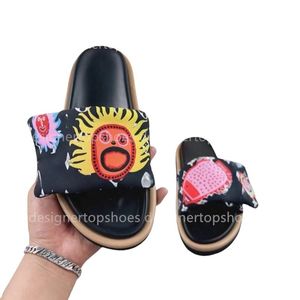 Designer schoenen vrouwen en mannen sandalen platte print casual mode strand dagelijkse outfit outdoor recreatie zacht lederen dames pool slippers paren zomer