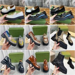 Designer Schoenen Dames Horsebit Loafers Laarzen Luxe Koeienleer Leer Platform Canvas Enkellaarsjes Mode Heren Dames Vrije tijd Lug Sole Loafers Buiten Schoenen Maat 35-45
