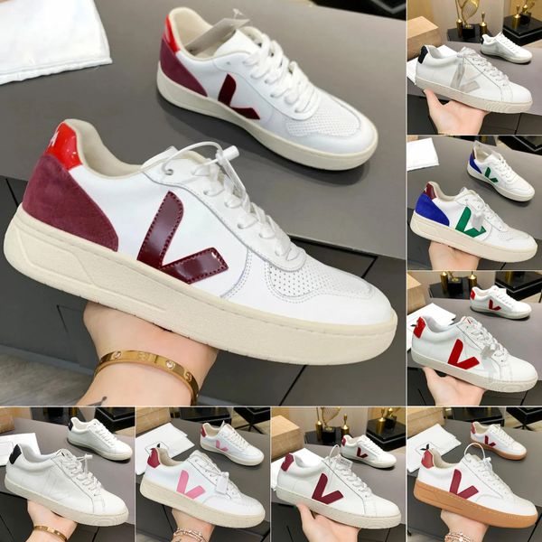 Chaussures de créateurs Femmes Hommes Baskets VA Cuir Chaussures Baskets Chaussures Casual Couture Marron À Lacets Sneaker Cuirs Doublure Semelle En Caoutchouc Taille 35-45