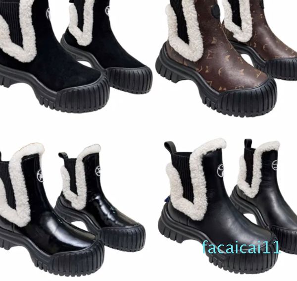 Chaussures de créateurs Chaussures décontractées pour femmes Marque Bottes de neige Semaine de la mode populaire Commande élevée Haute qualité Hauteur de talon doublée de laine importée