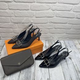 Designerschoenen Hoge hakken voor dames Designersandalen Puntige sandalen met hak van 6,5 cm en doos