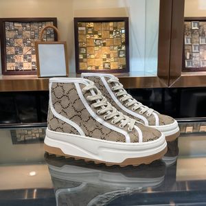 Designer schoenen dames sportschoenen casual schoenen tennis canvas sportschoenen hoge top letterdruk borduurplatform G luxe buiten