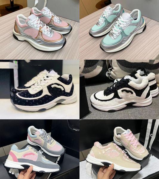 chaussures de créateurs femmes chaussures baskets baskets de créateurs chaussures de luxe chaussures de course chaussures décontractées hors du bureau sneaker canal à lacets chaussure chaneliness baskets pour hommes