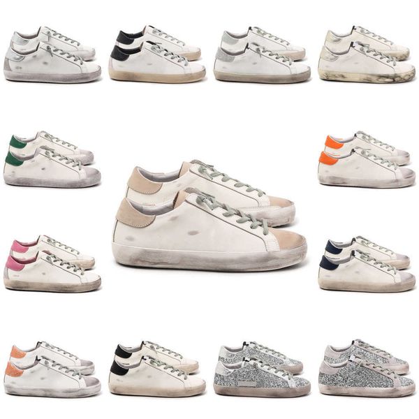 Zapatos de diseñador para mujer, zapatillas de deporte de marca italiana, zapato sucio clásico blanco, estrella verde oscuro con cola plateada, fábrica personalizada