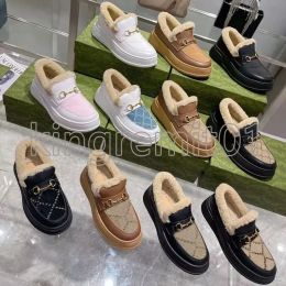 Designer Schoenen Dames Sneakers Arabisch Reizen Lederen Wollen Laarzen Luie Warme Wollen Schoenen Platform Sneaker Winter Outdoors Trainer