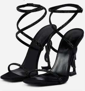 Designer schoenen dames sandalen opyum zwarte schoenen kristallen sandalen schoenen rode bodems hoge hakken zwart puntige tenen pompen jurk schoenen midden hakken feest met doos