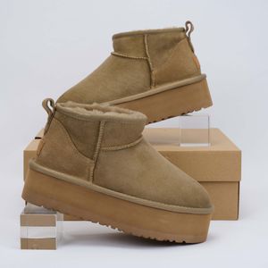 designer schoenen dames ta slippers tas bont slides klassiek ultra mini platform laars mosterdzaad slip-on les petites suède wolmix comfort winter