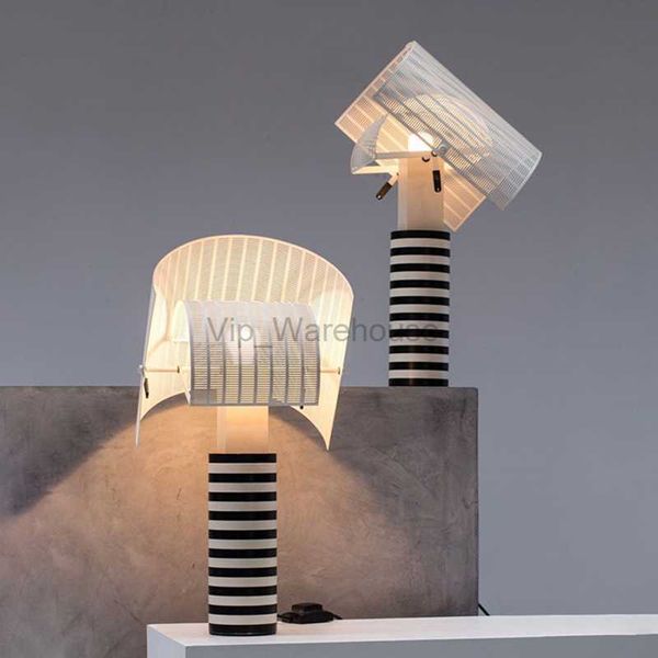 Designer Shogun Lampe De Table Moderne Stripe Grille Bureau Lumière Chambre Salon Exposition Hôtel LED Art Blanc Noir Lampes De Table HKD230807