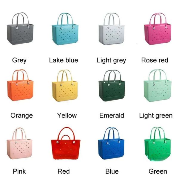 Bolsa de cesta de compras de diseñador Damas impermeables Eva Bolso grande Bolsa de silicona lavable Bolso Purso Jelly Gely Candy Ladies Handbag