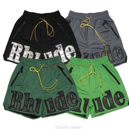 Designer Short Casual Clothing Vêtements Shorts de plage Rhude American Street Patch Broidered Mesh Basketball Pantal