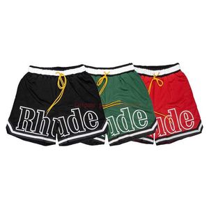 Designer Short Mode Vrijetijdskleding Strandshorts Rhude Morants Bovenlichaam Street Mesh Basketbalshorts Zomer Ruimvallende trendy casual shorts Joggers Sport