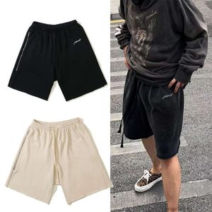 Ontwerper Korte Mode Casual Kleding Strandshorts Amerikaanse High Street 23ss Distressed Shorts Vraag Borduurbrief Scrub Mes Gesneden Split Rits Split Broeken Heren