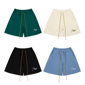 Designer Short Fashion Abbigliamento casual Pantaloncini da spiaggia Rhude Pantaloncini con coulisse ricamati High Street Fashion Br Loose Casual Summer Coppia Sport Beach Capris