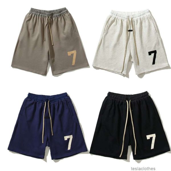 Designer Short Fashion Casual Clothing Beach Shorts Fogs American Season 7 Flocking Letter 7letter Mens Womens Loose Loose Loosure Sports Pockets 5point Shorts Street Hi