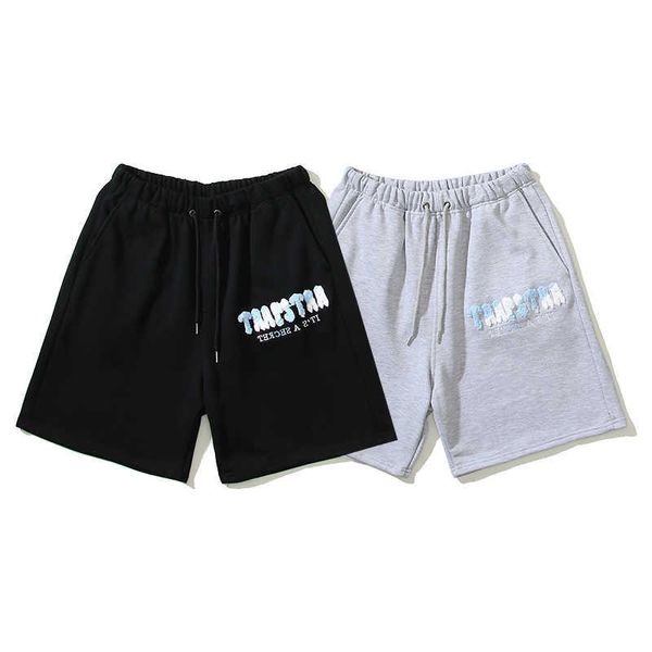 Designer Court Mode Casual Vêtements Trapstar Serviette Broderie Minimaliste Lettre Hommes Femmes Lâche Détendu High Street Capris Terry Shorts Mode D'été