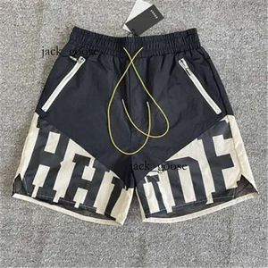 Ontwerper Korte Fi Casual Clothing Beach Shorts Hoge Versi Rhude Letter Borduurde gaas bijgesneden regenboogheren Dames Sanitaire broek Anti Amer 867