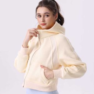 Designer courte veste lululemens femmes automne et hiver nouvelle femme de plongée yoga sportive lointaine