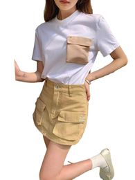 Diseñador Faldas cortas Mi U Falda para mujer Moda A-falda Forma Carta Imprimir Alta calidad Versátil Mujer Deportes Casual Cintura alta Pantalones cortos de medio cuerpo