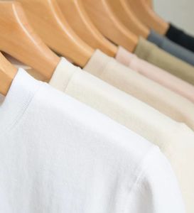 Designer manches courtes été hommes femmes pur coton respirant poids lourd t-shirt lâche marque de mode Instagram support couleur unie demi-manches