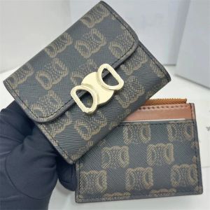 Monederos pequeños para mujer Cartera corta de diseñador para mujer TRIOMPHE Monedero para hombre Diseñadores de lujo Titular de la tarjeta 2 piezas Conjuntos Monederos de cuero de vaca 239148D