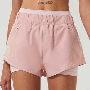 Pantalones cortos de yoga de diseñador para mujer Legging para mujer Bolsillo con cremallera trasera Anti Light Fitness Pantalones cortos transpirables para exteriores Sensación