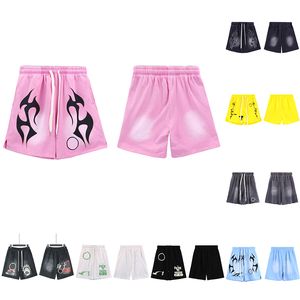 pantalones cortos de diseño pantalones cortos gráficos pantanos para hombres tela lavada de tela lavada de graffiti letra ajustada mujer corta informal