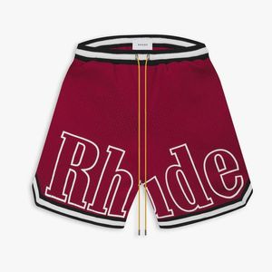 designer shorts rhude shorts heren Capsule shorts zomer strandbroek mesh materiaal ademend zweet losse fitness basketbalbroek heren korte rode shorts maat: M-3XL