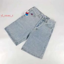 Shorts de créateurs Retro Hip Hop Cartoon Graphic Streetwear Denim Y2k Fashion High Quality broderie Baggy Jorts Harajuku Gym Basketball Men de bask