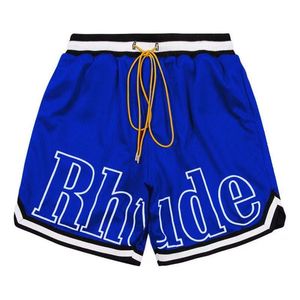 Shorts de créateurs Rhude Mens Mesh Court-été Summer Bage Band élastique Men High Quality Street Wear Blue Black Purple CRG2404085-6