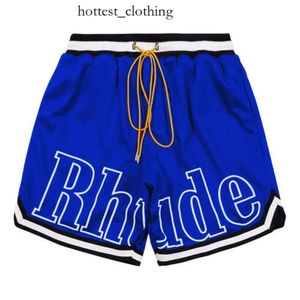 Designer shorts rhude shorts heren capsule shorts zomers strandbroek maas materiaal ademend zweet losse fitness basketbal broek heren korte grootte: m-3xl 217