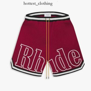 Designer shorts rhude shorts heren capsule shorts shorts strandbroek maas maas materiaal ademend zweet losse fitness basketbal broek heren korte grootte: m-3xl 670