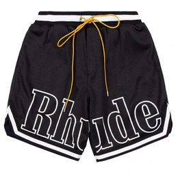 Shorts de grife rhude shorts moda verão calças de praia homens de alta qualidade desgaste de rua vermelho azul preto roxo calças masculinas curtas US Workout Pants47976