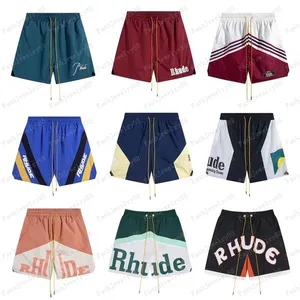 Shorts de créateurs shorts de rhude pantalons de plage de mode d'été hommes de haute qualité usure de rue rouge pantalon violet noir pour hommes courte