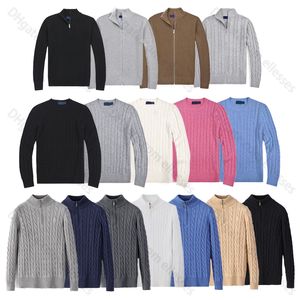 Designer Mens Sweater Half Zipper Polo Hoge nek Volledige Zippers Pullover Warm Fleece Knitwear