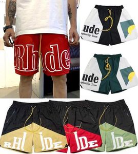 Designer Shorts Rhude Shorts Zomermode Strandbroek Heren Hoge kwaliteit Street Wear Rood Blauw Zwart Paars Broek Heren Korte maat S-XL