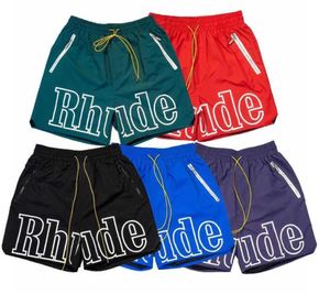Designer shorts rhude zomermode strandbroek Mannen hoge kwaliteit street wear rood blauw zwart paars heren korte Amerikaanse maat S-Xl Gym shorts