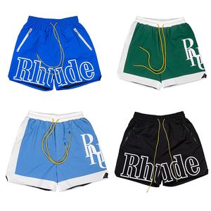 Shorts de créateurs Rhude Summer Fashion Pantalons de plage Hommes de haute qualité Street Wear Rouge Bleu Noir Violet Hommes Courts