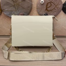 Designer schoudertas coussin gouden kleur hardware kettingzakken echt lederen crossbody voor dames zip sluiting handtassen m57793 3 binnencompartimenten reliëf