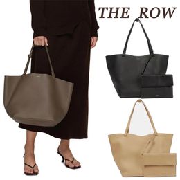 The Row 2-Moince Shopper Large Tote Designer Sac Real Leather Luxurys Handbag Hobo Pochette Travel Sacs Sacs avec Purse Womens Mens Crossbody Clutch Weekend